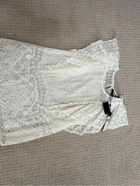 BCBGMaxAzria Off-White Lace Mini Dress